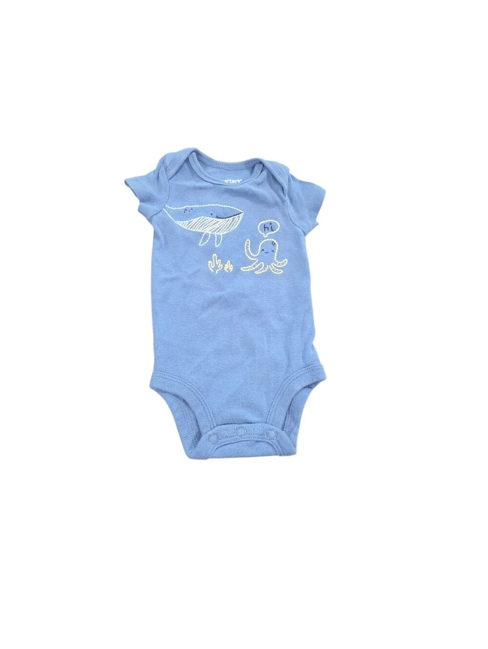 Carters Newborn Bodysuit Bundle - 5 Tops Blue & Yellow
